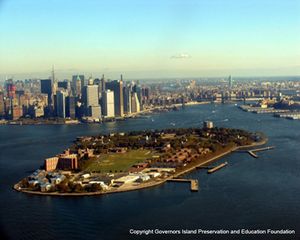 Aerial view of Governors Island 