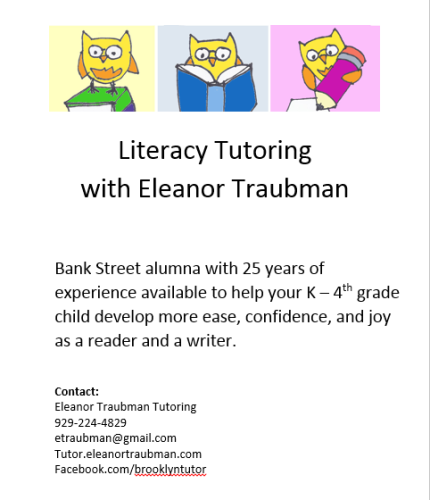 Tutoring with Eleanor Fall 2015